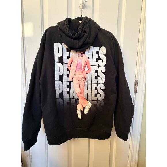 Official Justin Bieber Peaches Hoodie Black Graphic Unisex Pullover - Picture 3 of 9